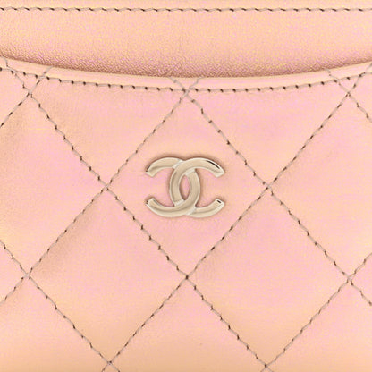 Chanel Iridescent Calfskin Quilted Card Holder Pink 9 of 12