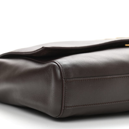 Saint Laurent Smooth Calfskin Suede Medium Reversible Monogram Kate Satchel Military Brown 8 of 9