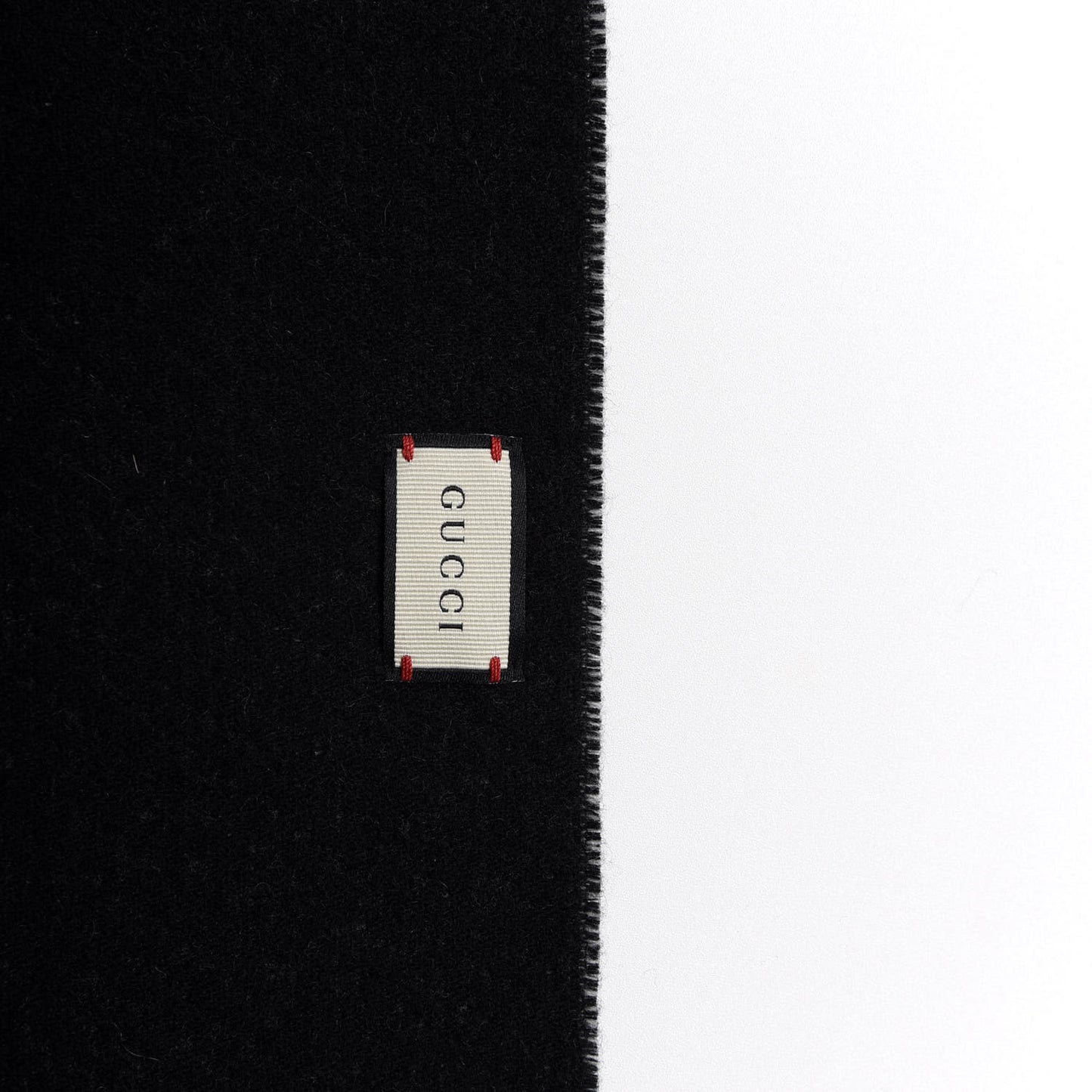 Wool Cashmere Logo Scarf Black