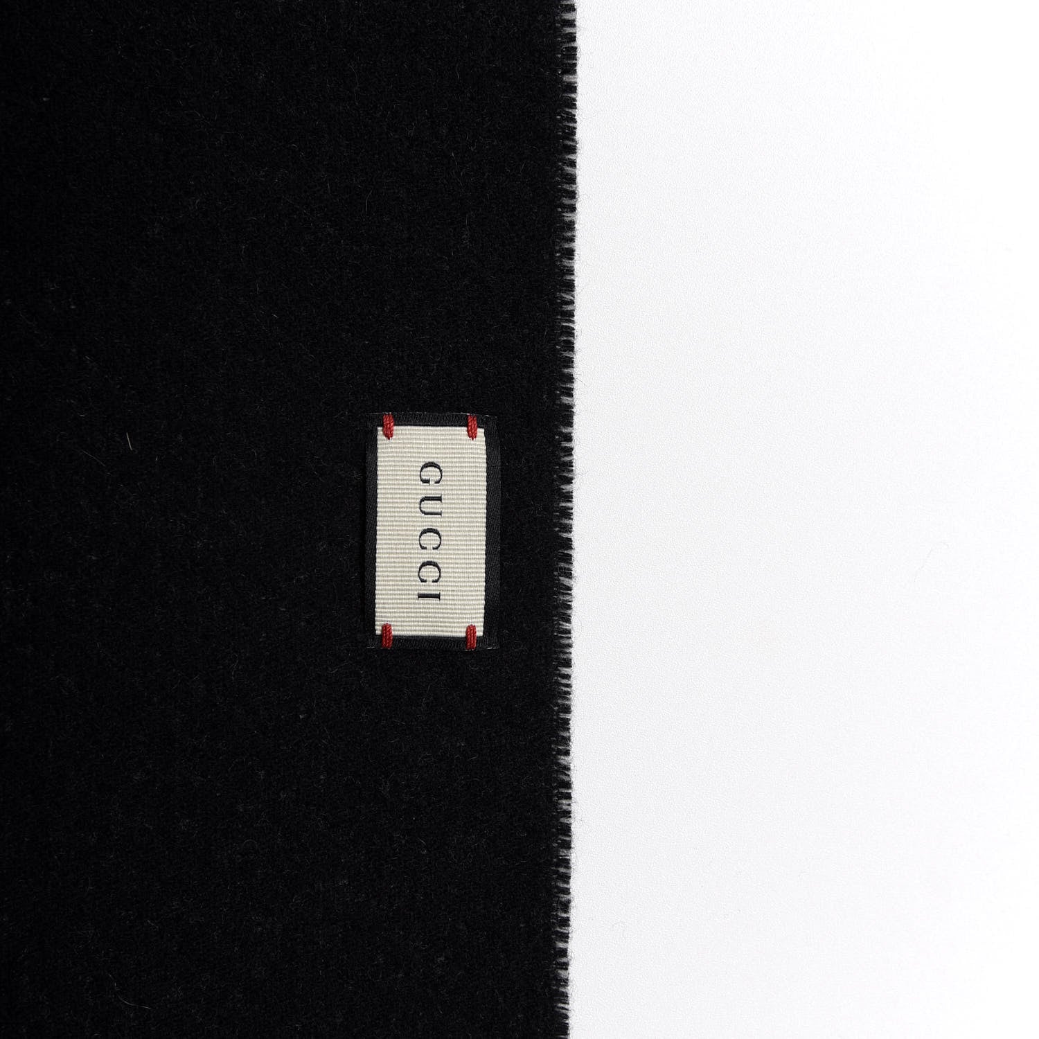 Gucci Wool Cashmere Logo Scarf Black 3 of 4