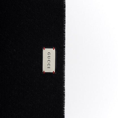 Gucci Wool Cashmere Logo Scarf Black 3 of 4