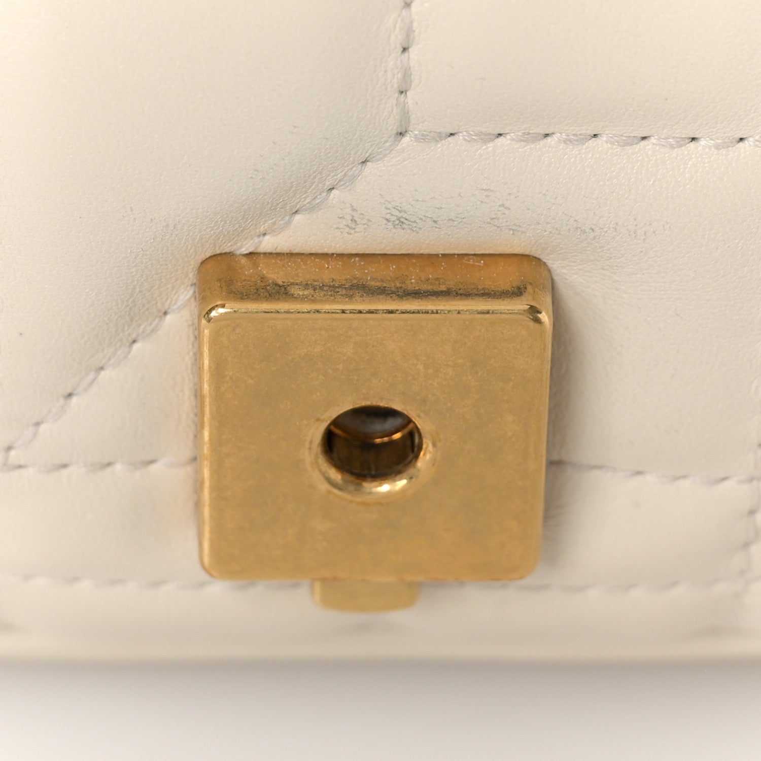 Gucci Calfskin Matelasse Studded Medium GG Marmont Shoulder Bag White 10 of 10