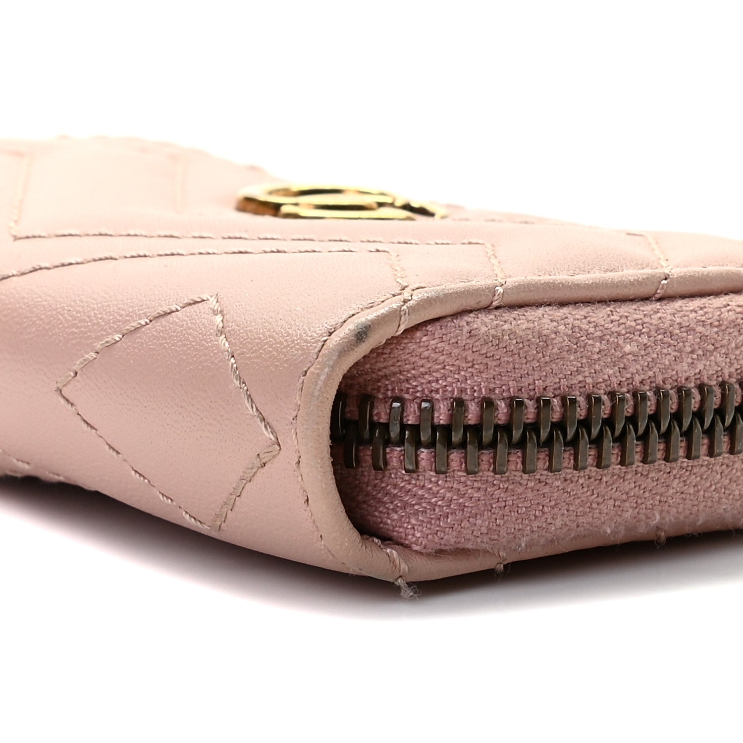 Gucci Calfskin Matelasse GG Marmont Zip Around Key Case Perfect Pink 9 of 9
