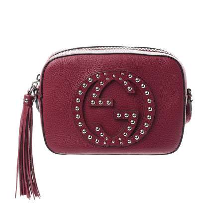 Gucci Pebbled Calfskin Studded Small Soho Disco Bag Soft Burgundy 1 of 7