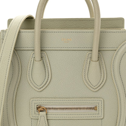 Celine Drummed Calfskin Nano Luggage Vert D'eau 8 of 11