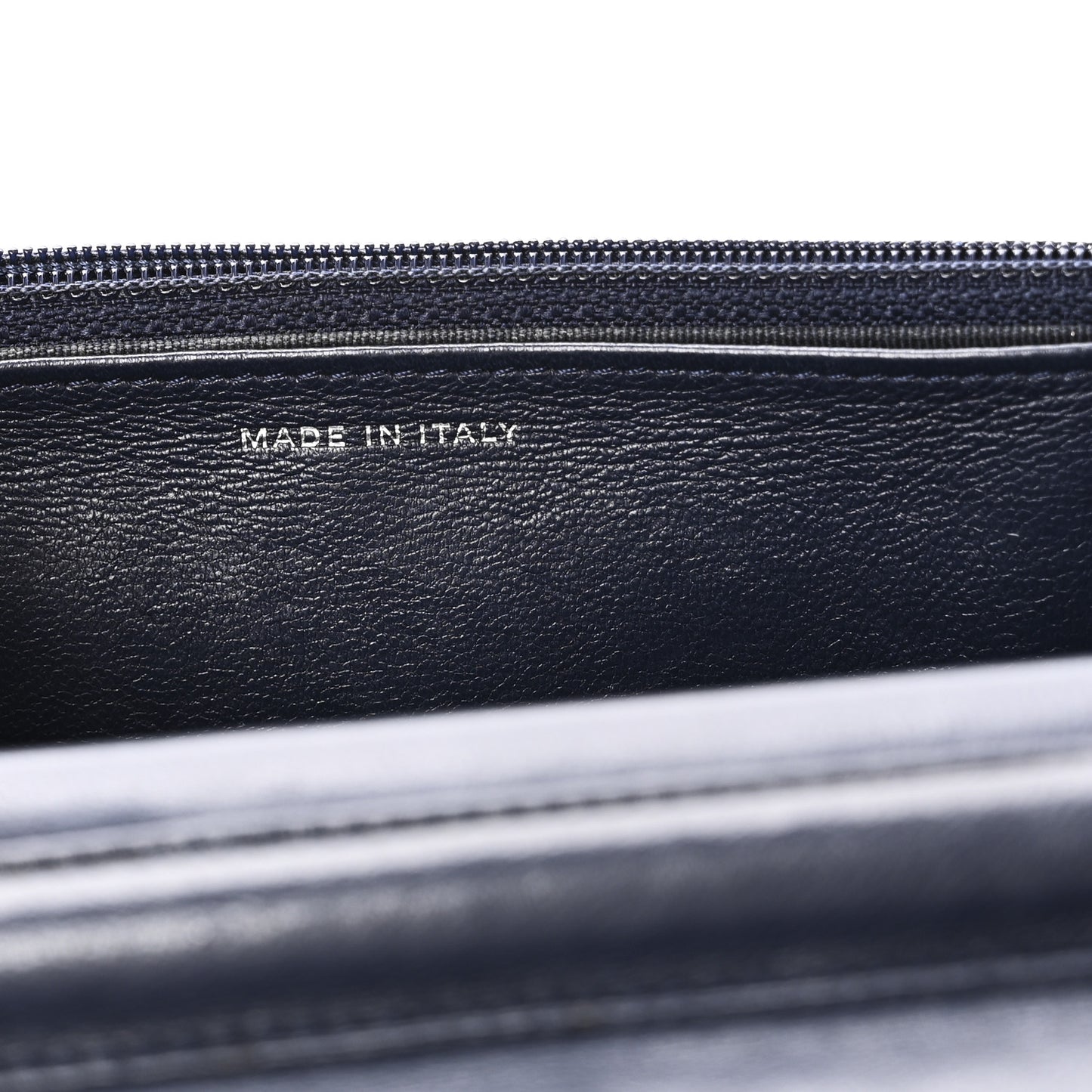 Lambskin Quilted Wallet On Chain WOC Navy Blue