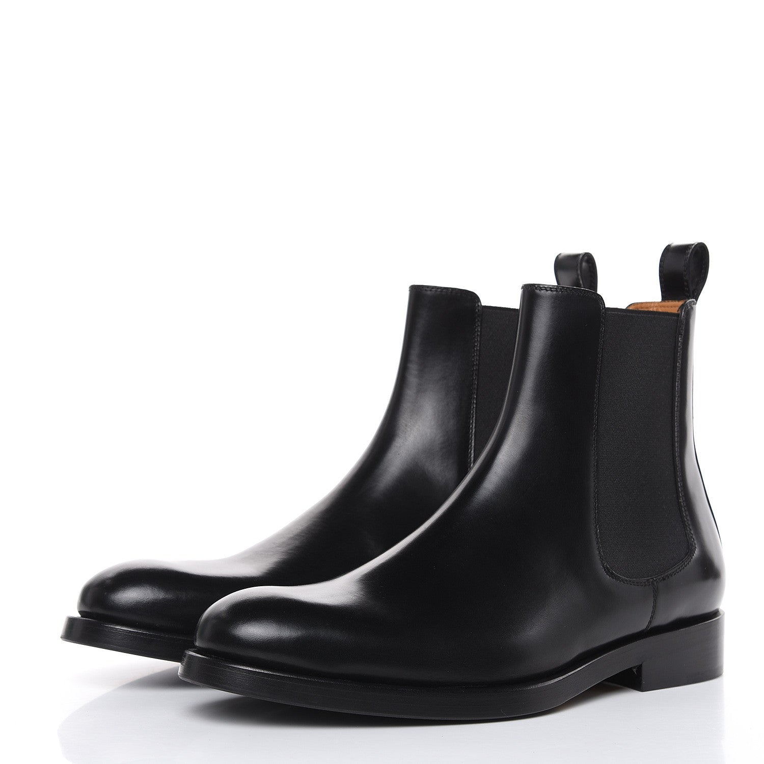 Valentino Garavani Glossy Calfskin Mens Beatle Chelsea Ankle Boots 40 Black 3 of 8