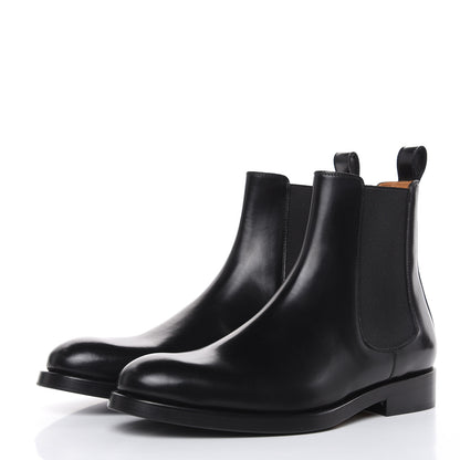 Valentino Garavani Glossy Calfskin Mens Beatle Chelsea Ankle Boots 40 Black 3 of 8