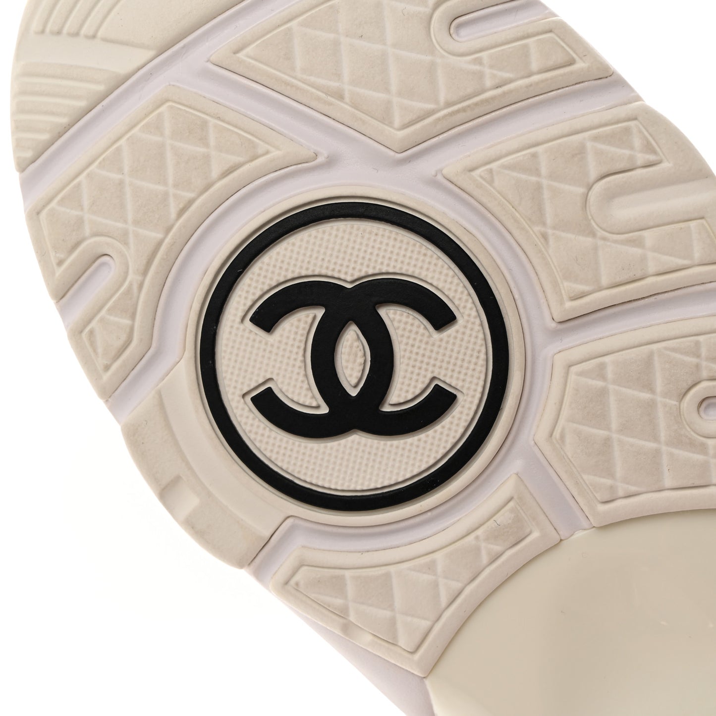 Suede Calfskin Fabric CC Sneakers 37 White