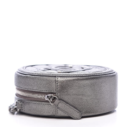 Chanel Metallic Caviar Quilted Round Filigree Crossbody Dark Silver 4 of 11