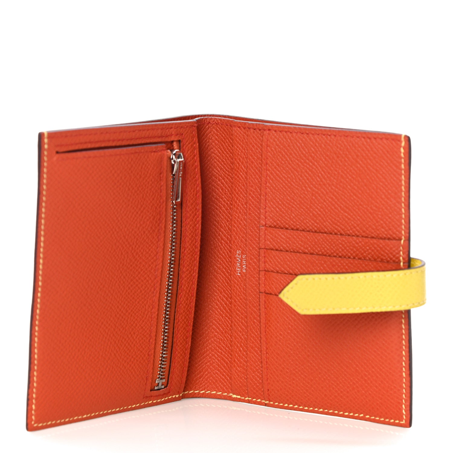 Hermes Epsom Verso Bearn Compact Wallet Lime Terre Battue 5 of 10