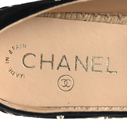 Chanel Suede Pearl CC Espadrilles 40 Black 10 of 11