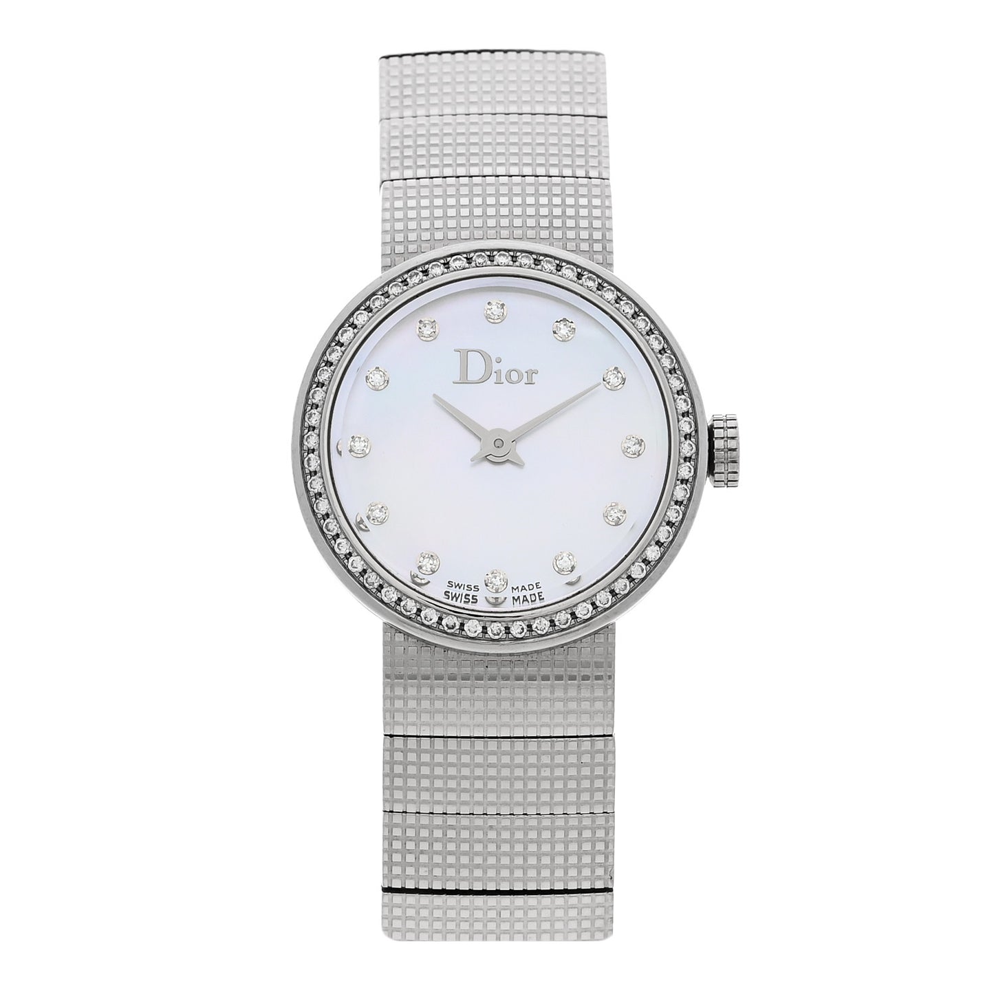 Stainless Steel Diamond Mother of Pearl 23mm La D De Dior Quartz Watch