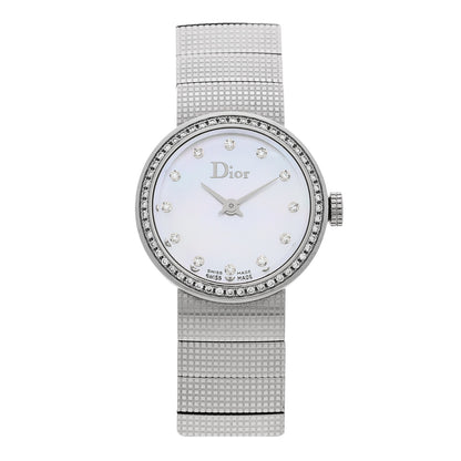 Christian Dior Stainless Steel Diamond Mother of Pearl 23mm La D De Dior Quartz Watch 1 of 4