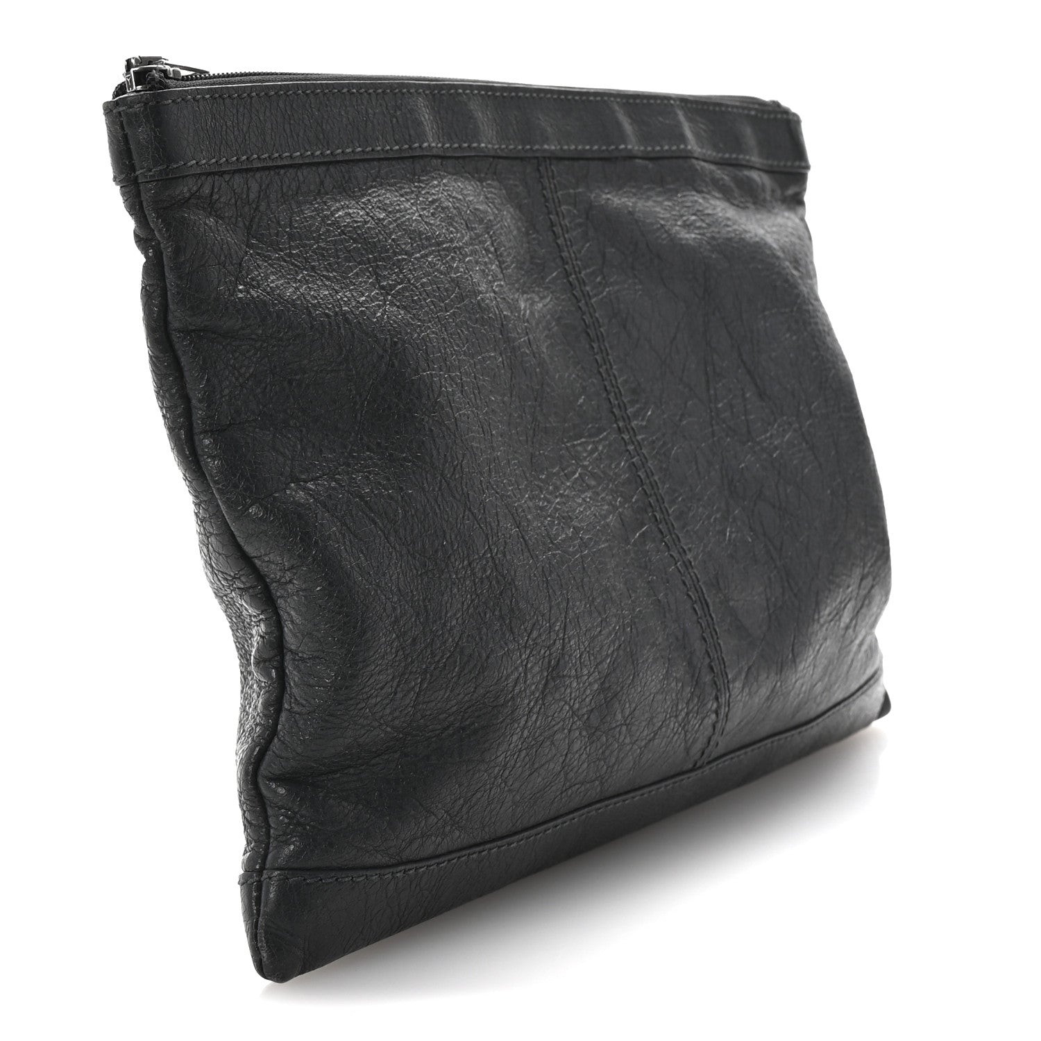 Balenciaga Agneau Arena Classic Hardware Clutch Anthracite 3 of 7