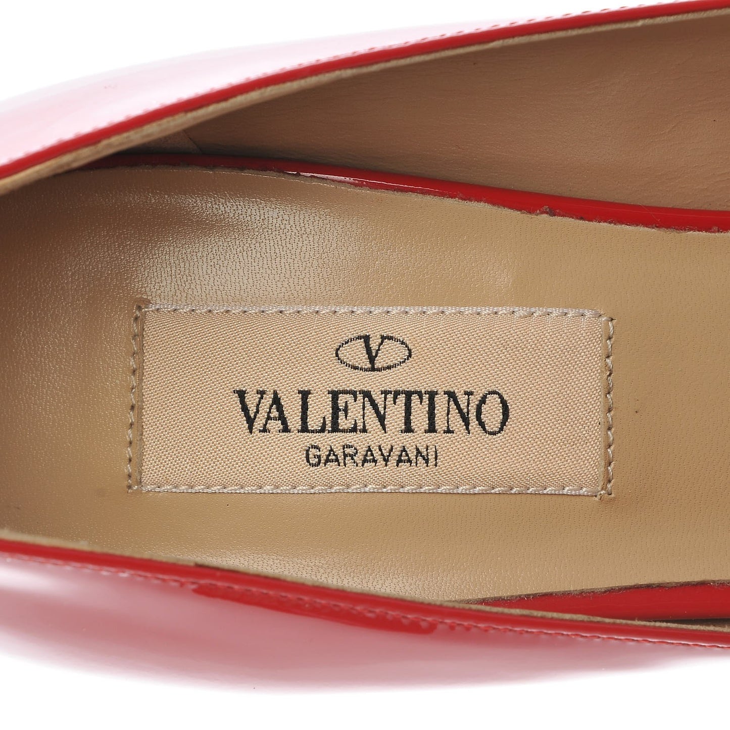 Patent Couture Bow Peep Toe Low Heel Pumps 37.5 Rosso Valentino