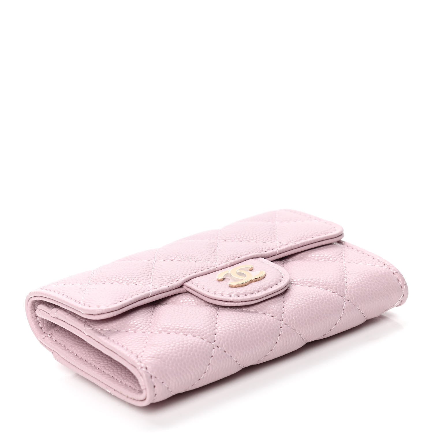 Chanel Caviar Quilted Flap Card Holder Wallet Light Pink 3 of 4