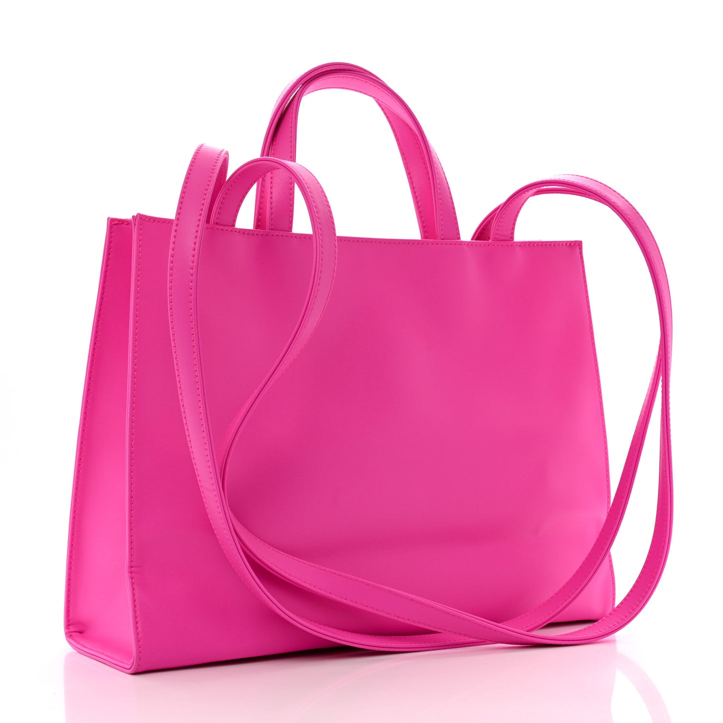 Vegan Leather Medium Shopping Bag Azalea