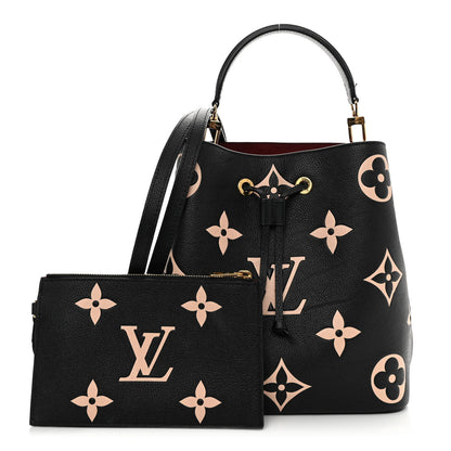 Louis Vuitton Empreinte Monogram Giant Neonoe MM Black Beige 1 of 12