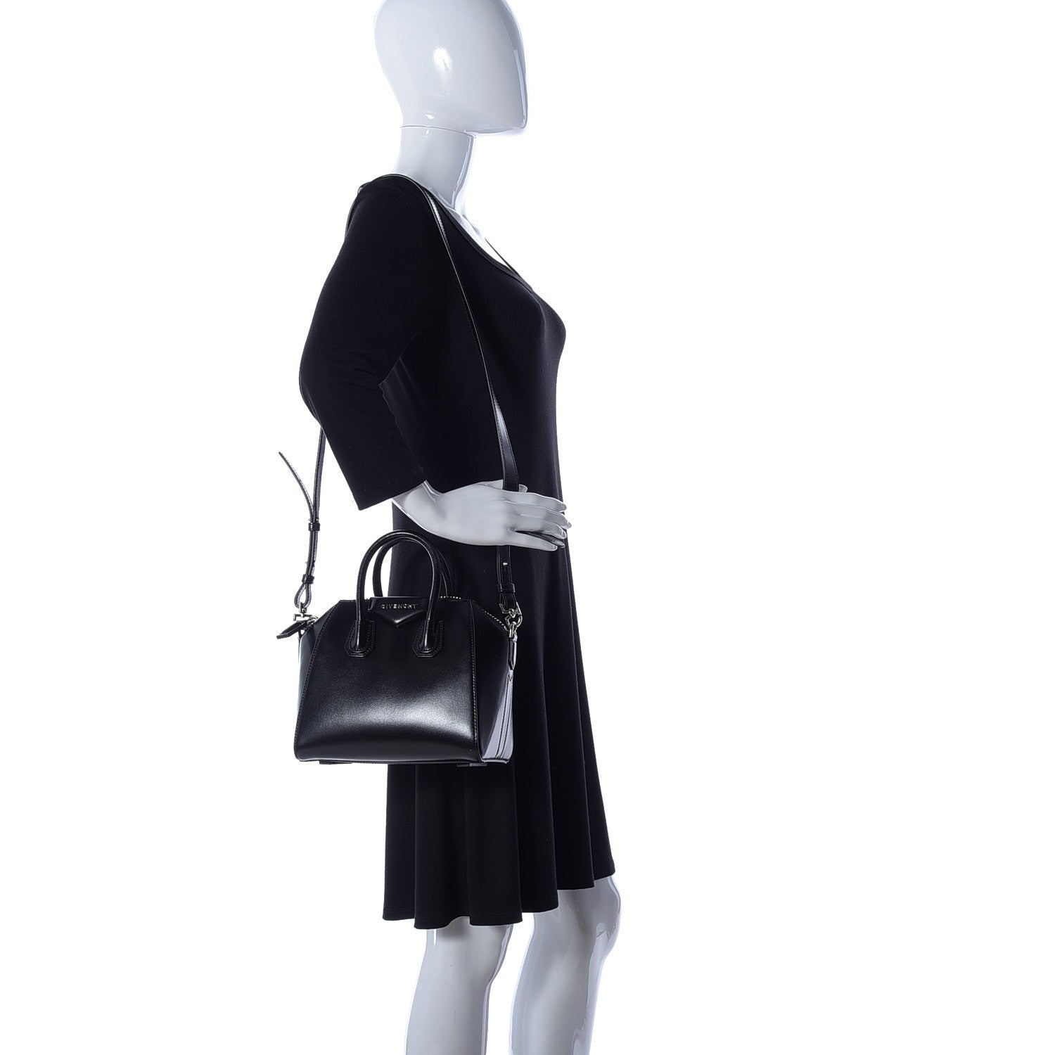 Givenchy Shiny Lord Calfskin Mini Antigona Black 2 of 13