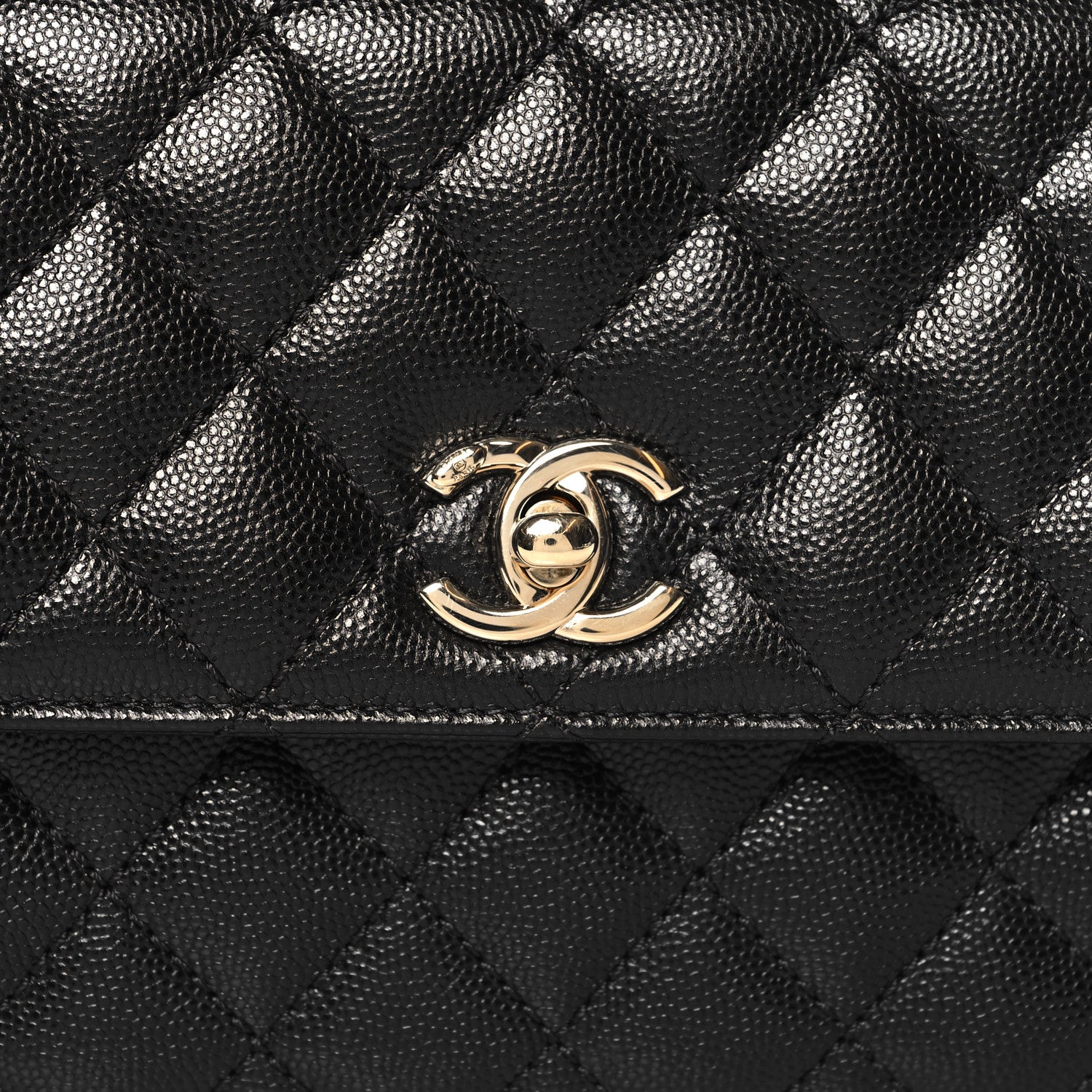 Chanel Caviar Lizard Embossed Quilted Mini Coco Handle Flap Black 8 of 10