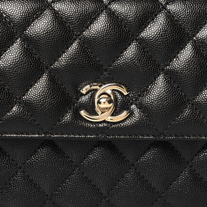 Chanel Caviar Lizard Embossed Quilted Mini Coco Handle Flap Black 8 of 10