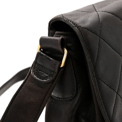 Chanel Lambskin Quilted Flap Shoulder Bag Black 14 of 16