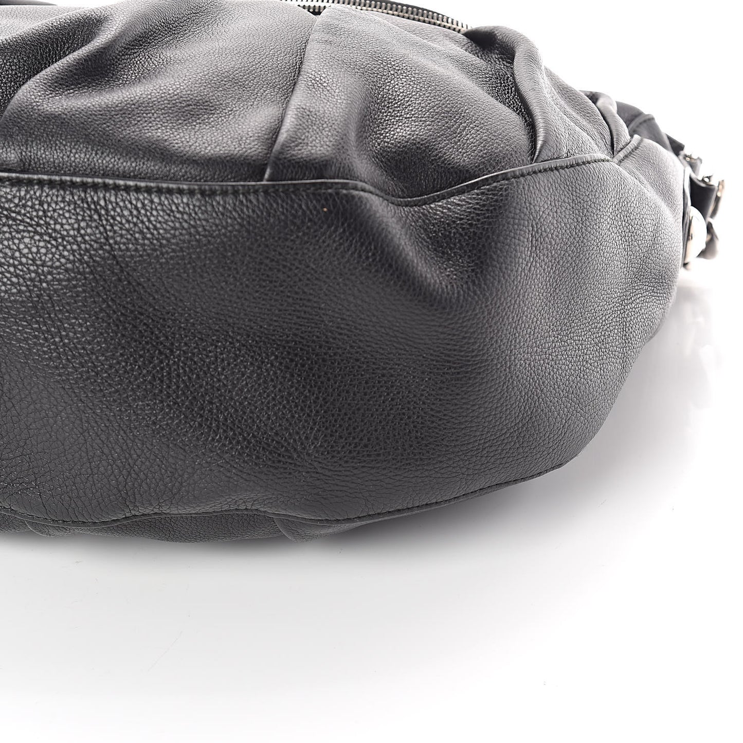 Pebbled Calfskin Medium Icon Bit Shoulder Bag Black