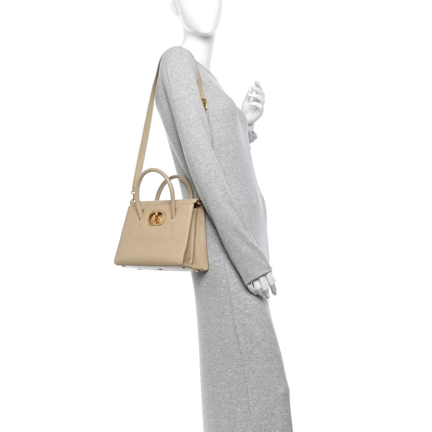 Grained Calfskin St. Honore Tote Beige