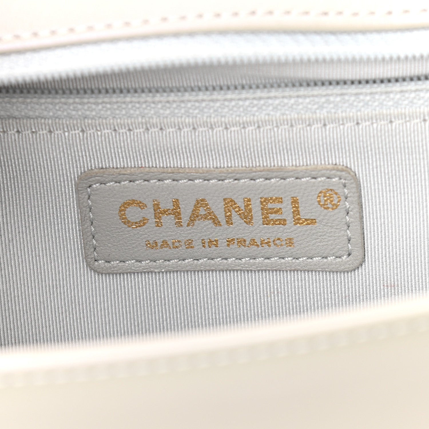 Chanel Iridescent Glazed Calfskin Quilted New Medium Boy Flap Light Grey 5 of 9