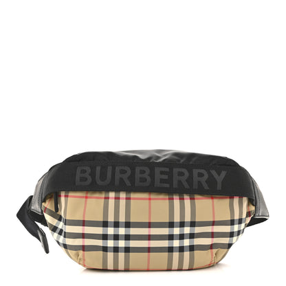 Burberry Nylon Vintage Check Sonny Bum Bag Archive Beige Black 1 of 9