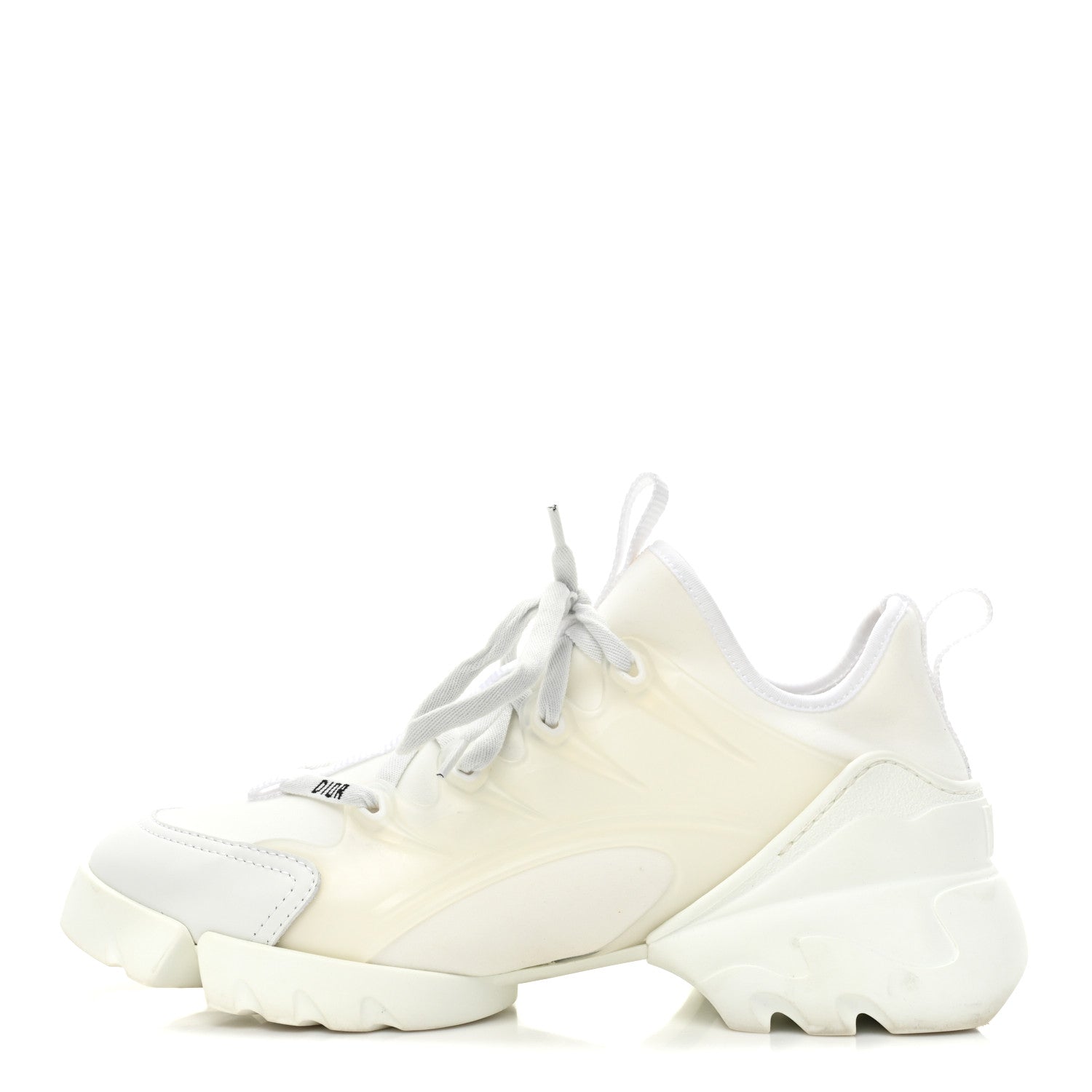 Christian Dior Technical Fabric Rubber Womens D-Connect Sneakers 38.5 White 1 of 7