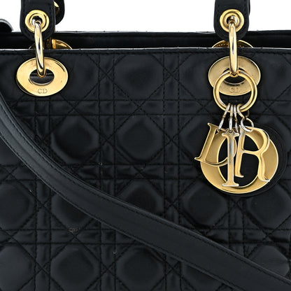Christian Dior Lambskin Cannage Medium Lady Dior Black 8 of 15