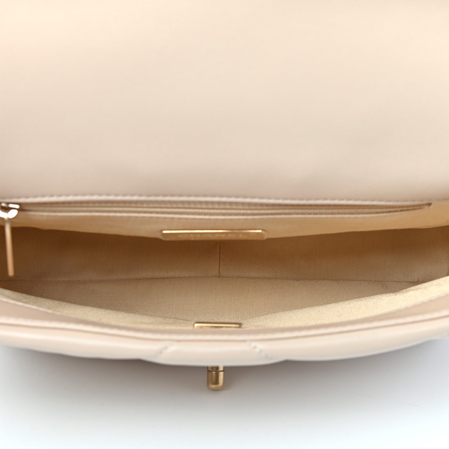 Lambskin Quilted Medium Chanel 19 Flap Beige