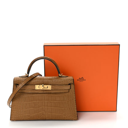 Hermes Matte Alligator Mini Kelly Sellier 20 Kraft 9 of 9