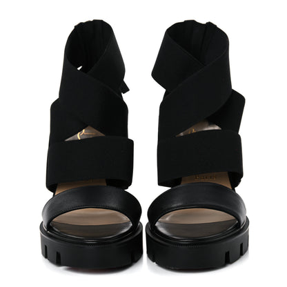 Christian Louboutin Calfskin Patrouiagoma 100 Platform Sandals 38.5 Black Nickel 2 of 10