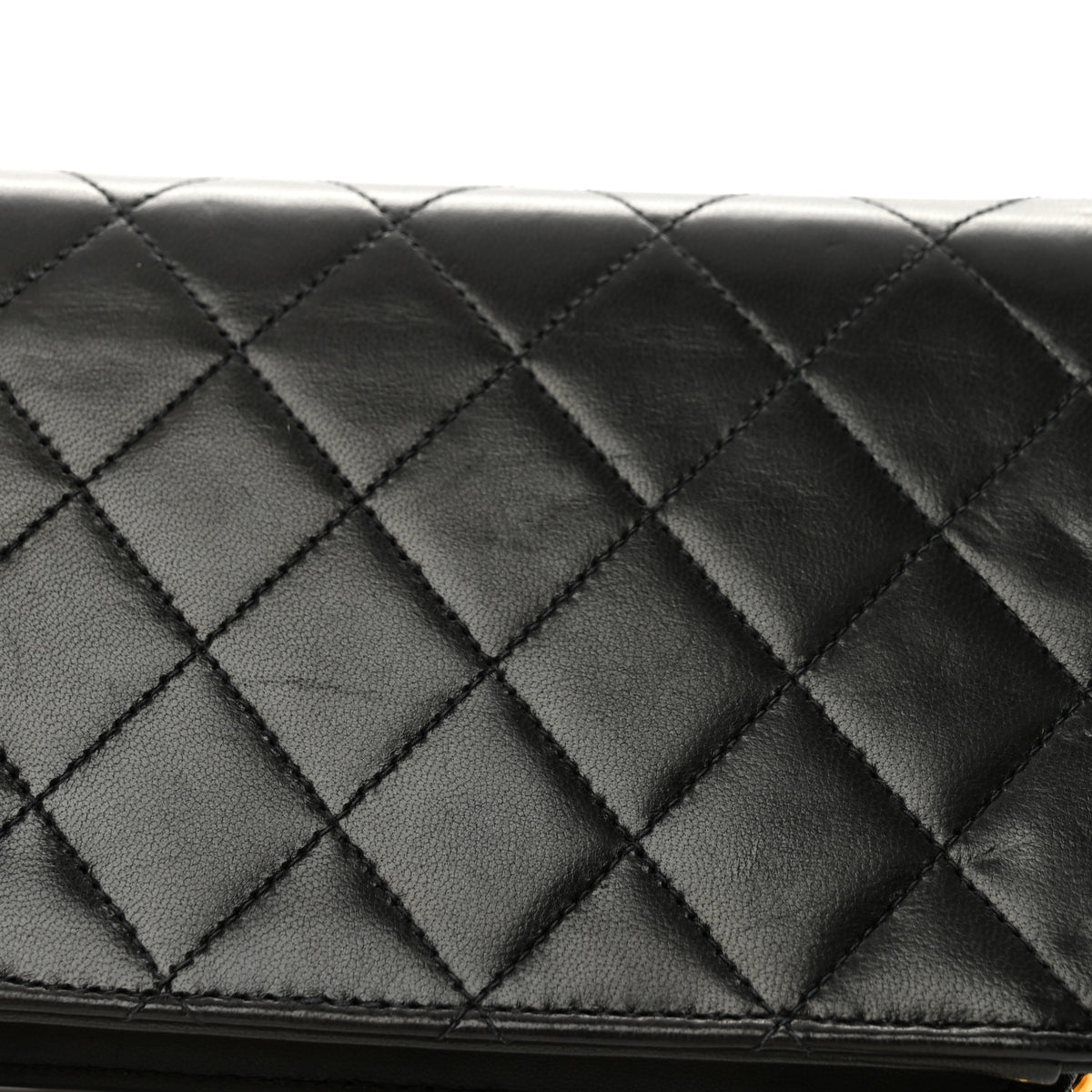 Lambskin Quilted Mini Single Flap Bag Black