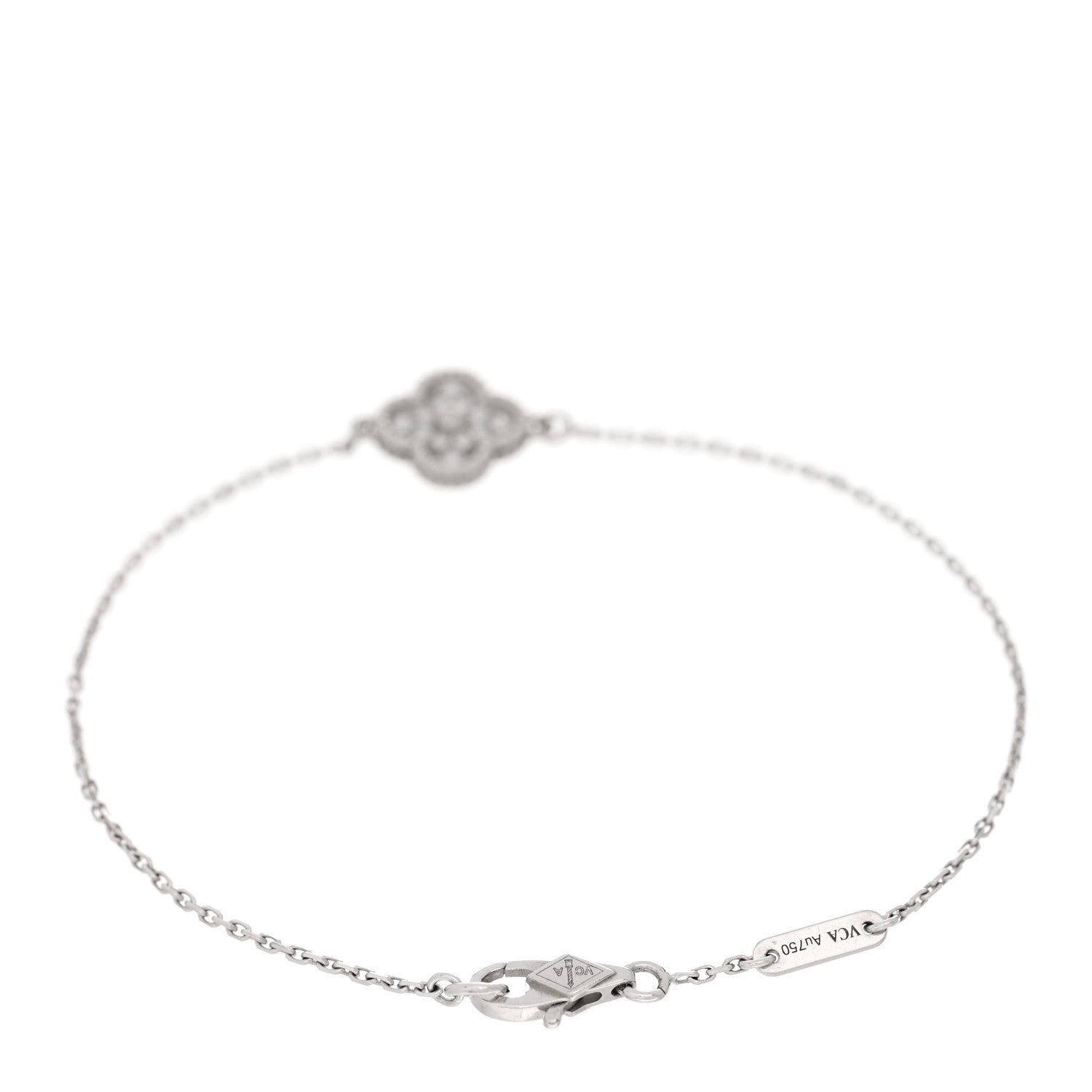 Van Cleef & Arpels 18K White Gold Diamond Sweet Alhambra Bracelet 2 of 3