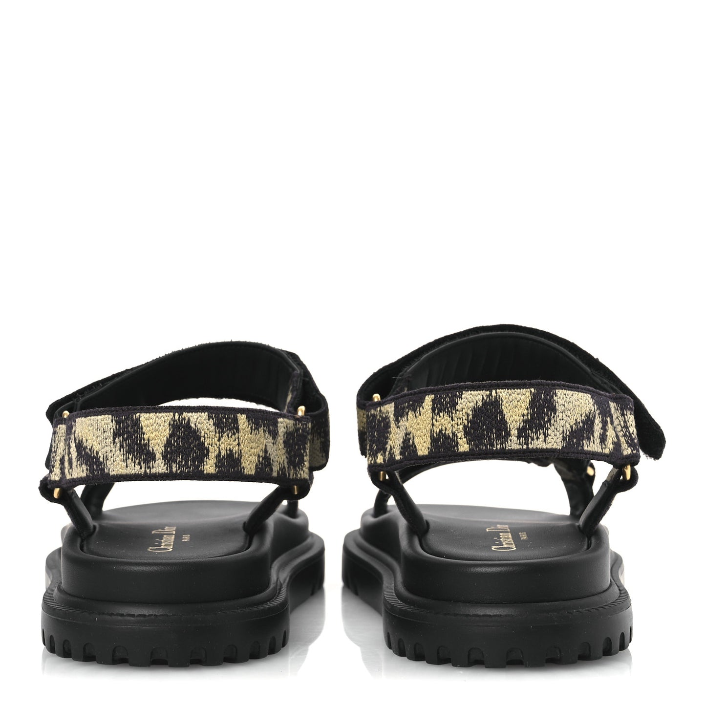 Canvas Embroidered Mizza Print 10mm D-Wave Sandals 37 Beige Multicolor