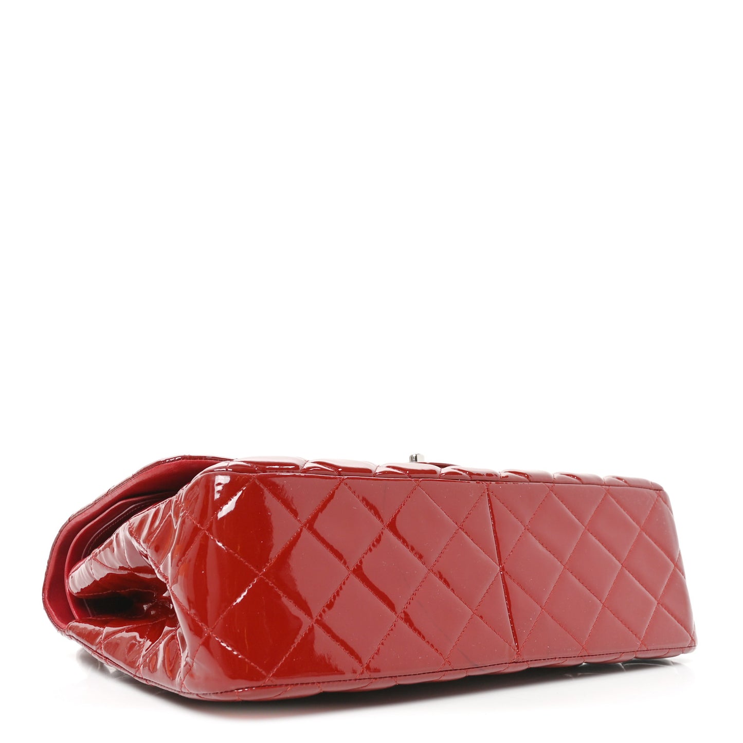 Patent Quilted Jumbo Double Flap Red