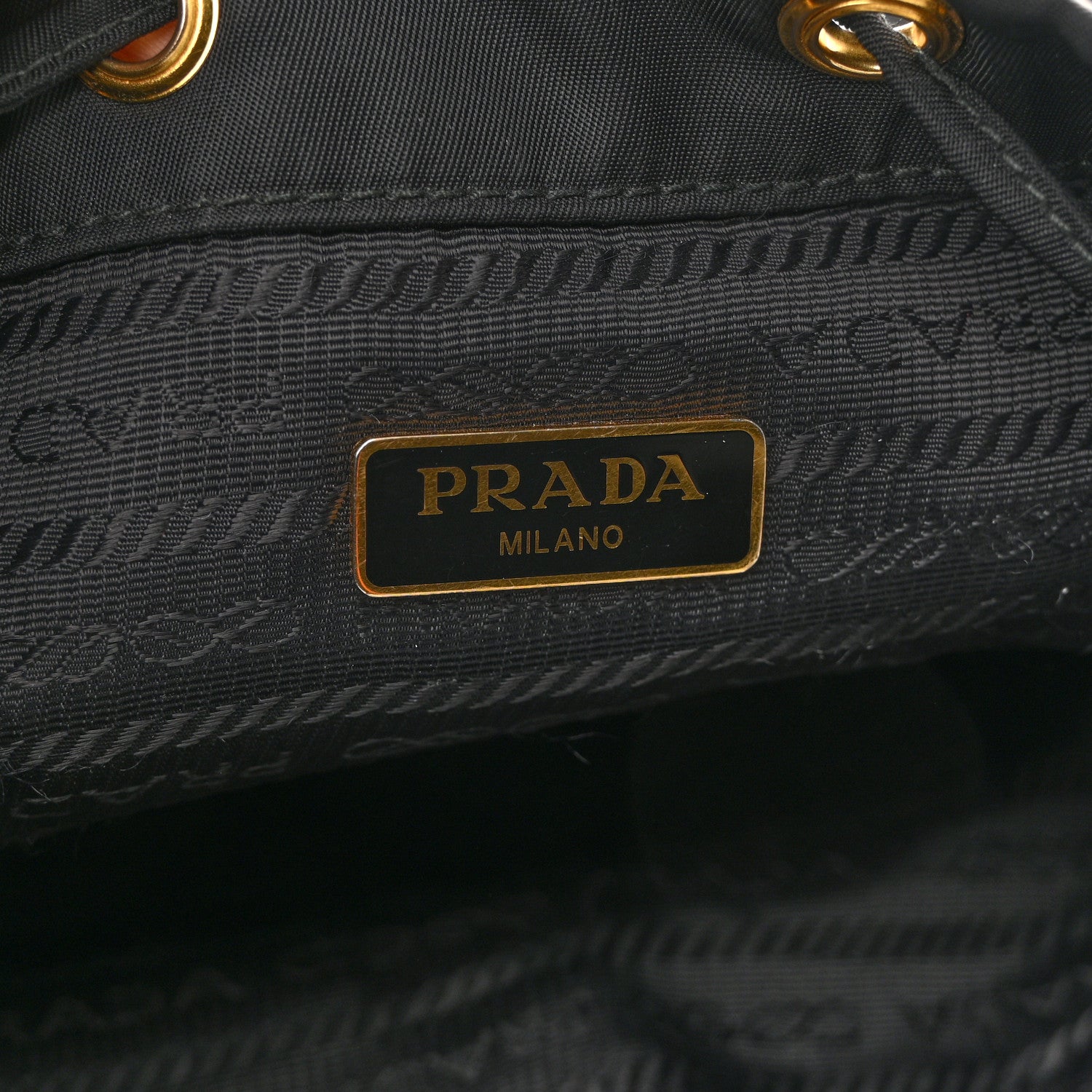 Prada Saffiano Tessuto Nylon Mini Bucket Crossbody Bag Black 6 of 12