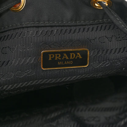 Prada Saffiano Tessuto Nylon Mini Bucket Crossbody Bag Black 6 of 12