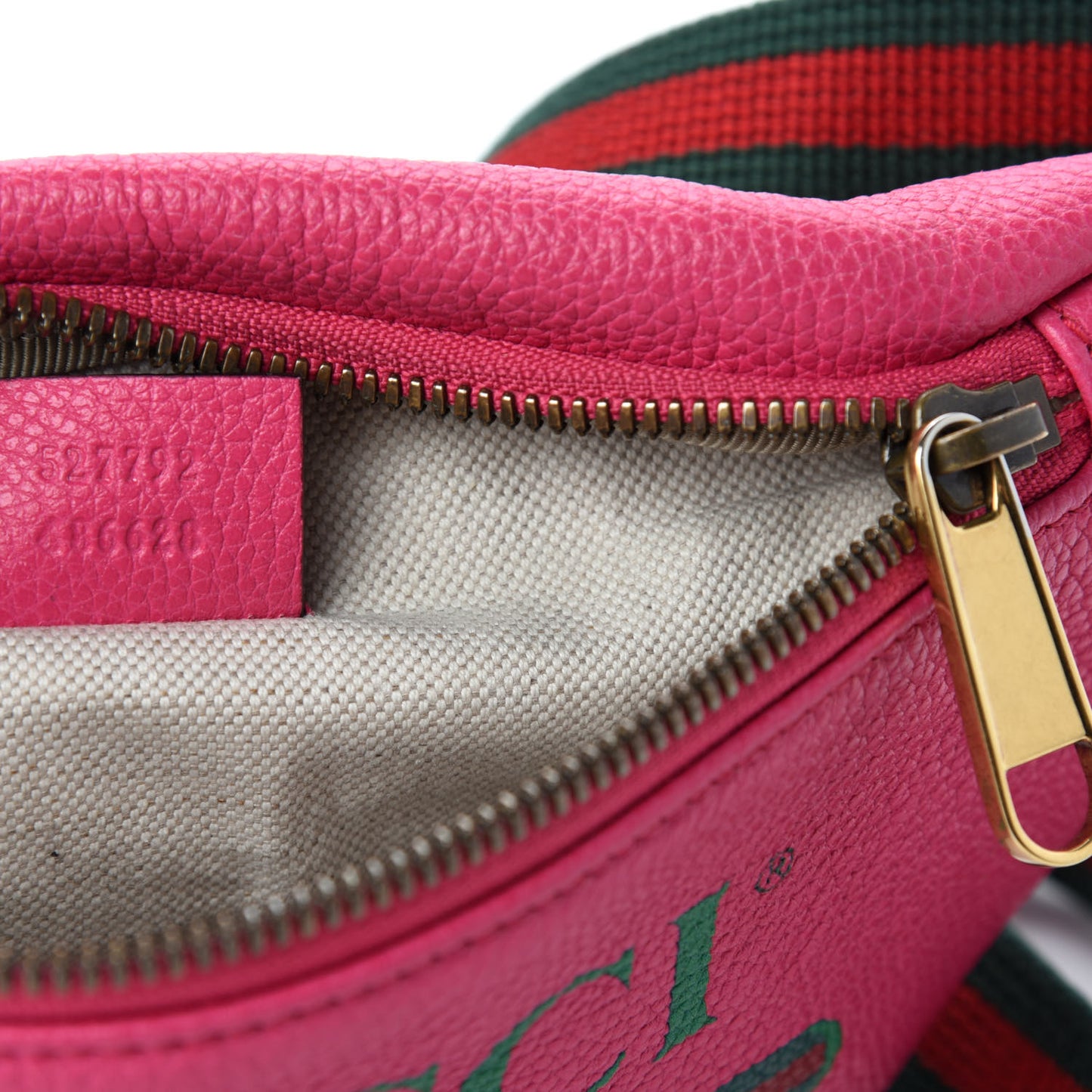 Grained Calfskin Small Logo Belt Bag Box Pink Green