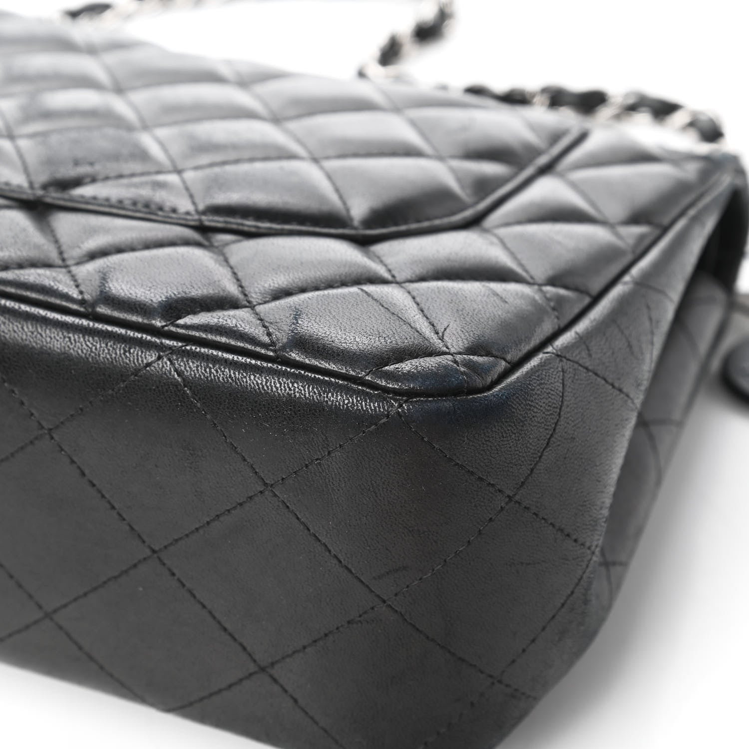 Chanel Lambskin Quilted Jumbo Double Flap Black 12 of 14