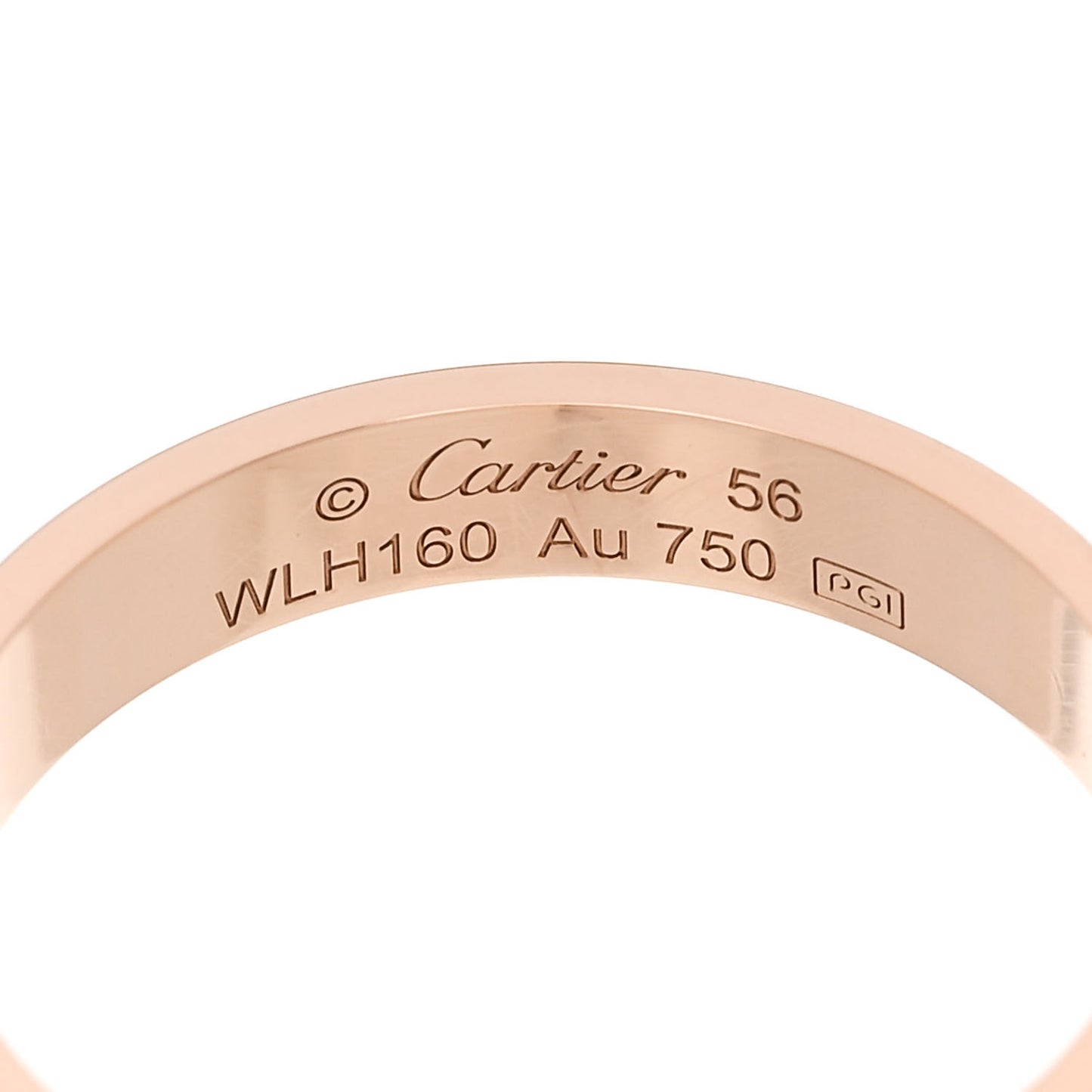 18K Pink Gold 3.5mm LOVE Wedding Band Ring 56 7.75