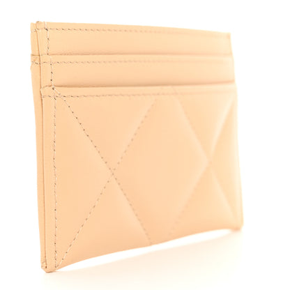 Chanel Lambskin Quilted Chanel 19 Card Holder Beige 3 of 8