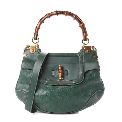 Gucci Guccissima Peggy Bamboo Top Handle Bag Green 1 of 8