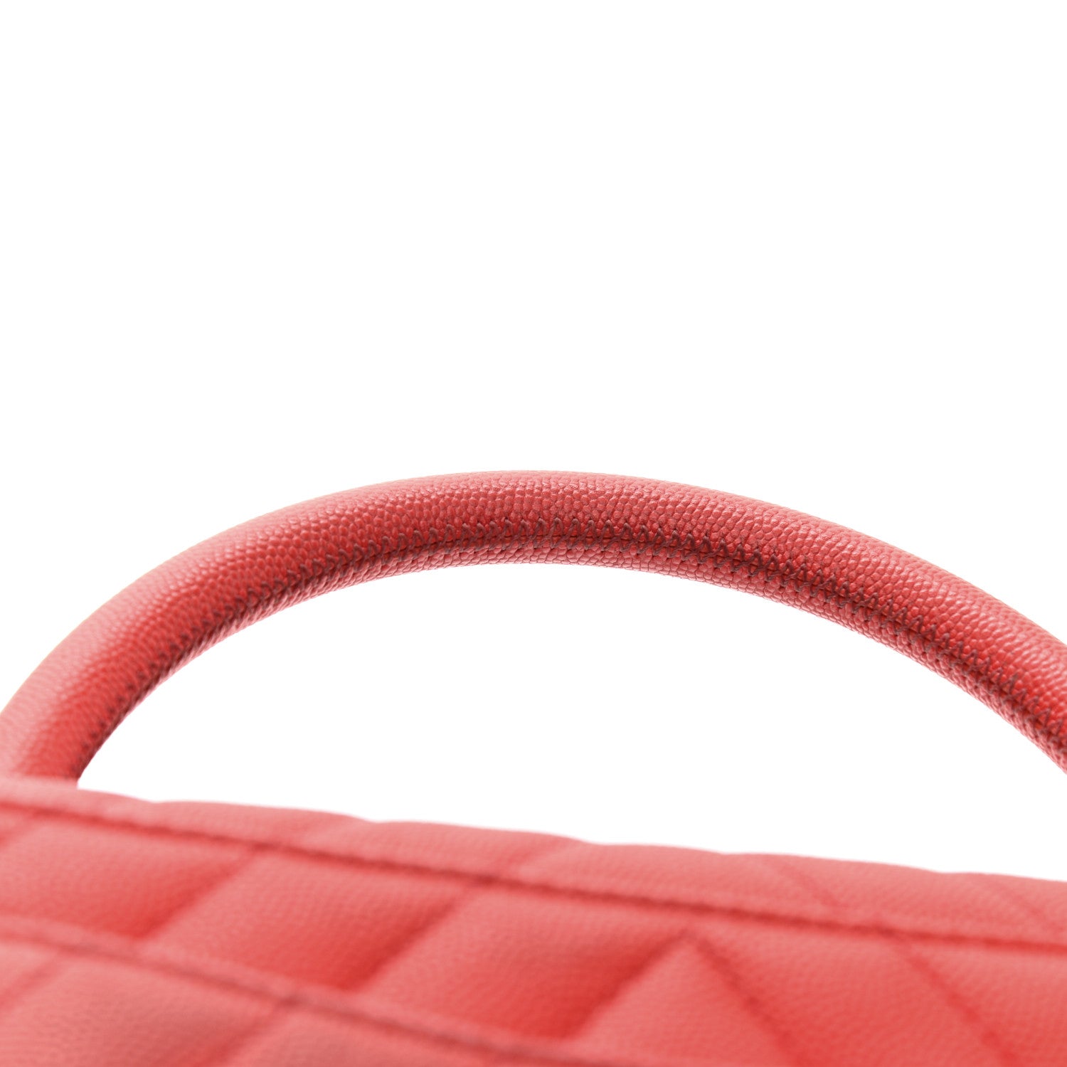 Chanel Caviar Chevron Quilted Small Coco Handle Flap Red 17 of 21