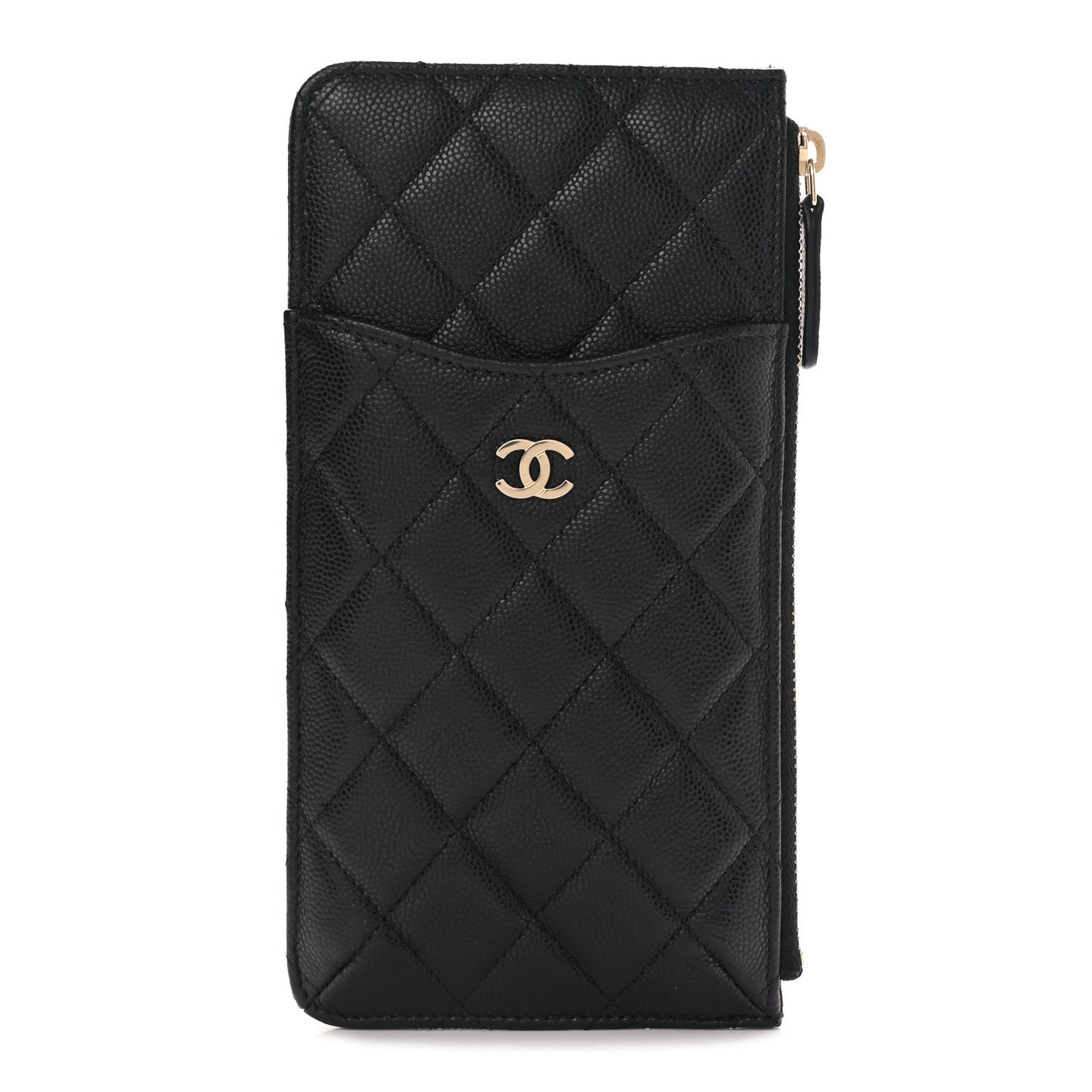 Caviar Quilted Classic iPhone Pouch Black