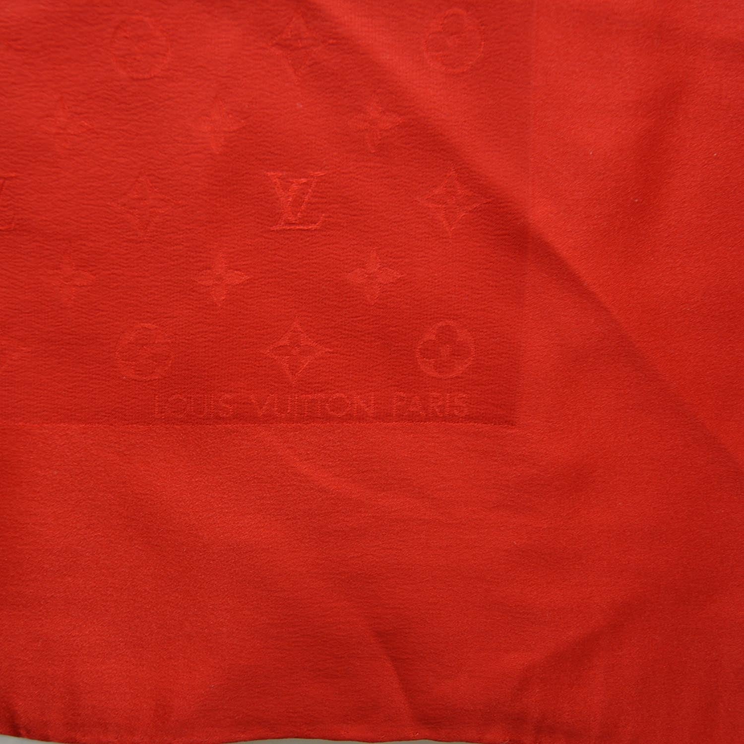 Louis Vuitton Silk Monogram Monaco Square Scarf Red 3 of 6